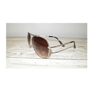 Brown Aviator Multi-Gold Bar Shades